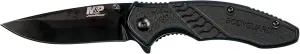 Smith & Wesson M&P Bodyguard 6.5in Stainless Steel Folding Knife with 2.75in Clip Point Blade and Nylon Handle for Outdoor, Tactical, Survival and EDC, Multicolor,Black