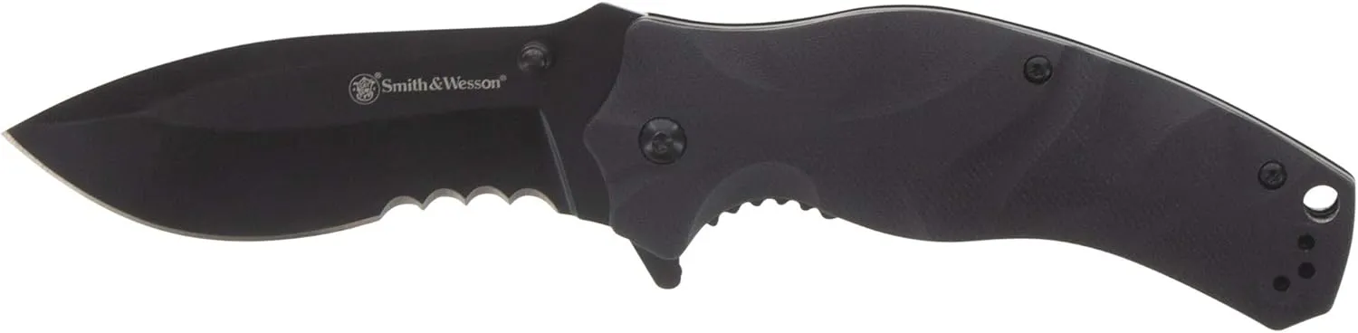 Smith & Wesson unisex adult Clam Folding Knife, Black, One Size US