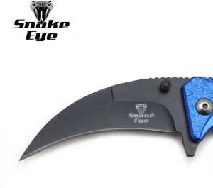 Snake Eye Tactical Everyday Carry Assist Style Folding Pocket Knife EDC (Blue)