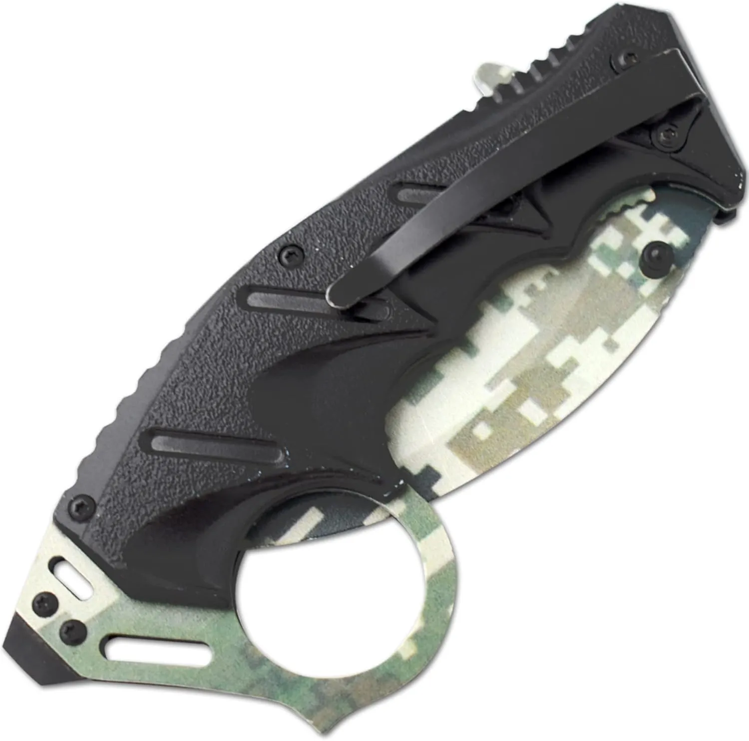 Snake Eye Tactical Everyday Carry Assist Style Folding Pocket Knife EDC (Green Camo)