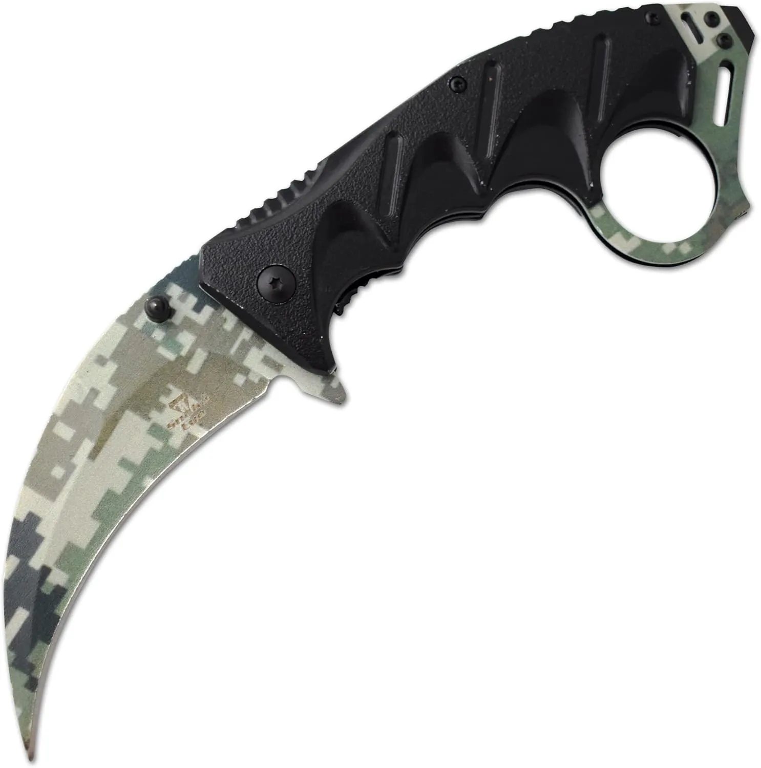 Snake Eye Tactical Everyday Carry Assist Style Folding Pocket Knife EDC (Green Camo)