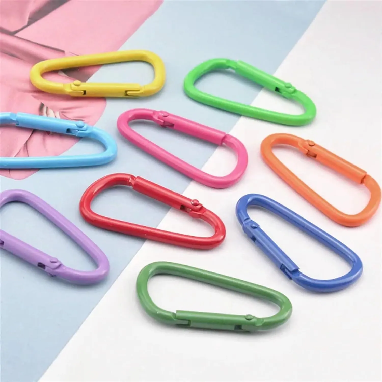 Snap Hooks 5-20Pcs/set Aluminum Alloy Carabiner Buckle Camping Equipment Backpack Buckle Water Bottle Hanging Buckle Snap Hook Keychai(Light Pink,4.5cm 20PCS)
