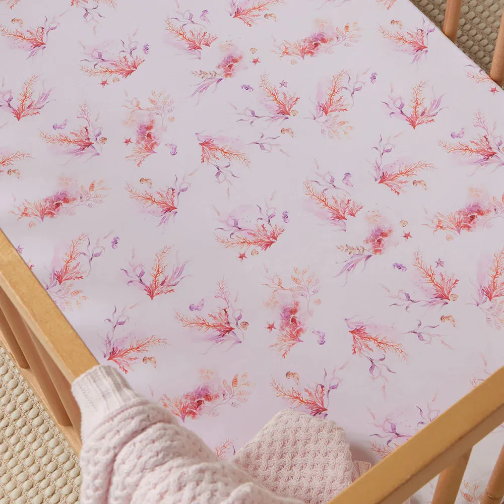 Snuggle Hunny Fitted Cot Sheet - Coral
