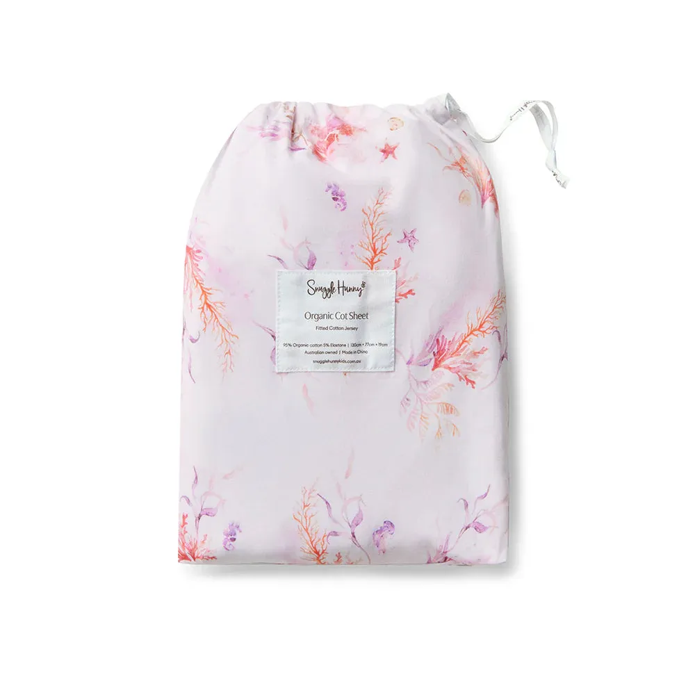 Snuggle Hunny Fitted Cot Sheet - Coral