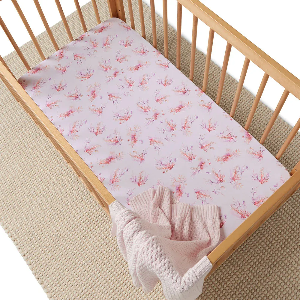 Snuggle Hunny Fitted Cot Sheet - Coral