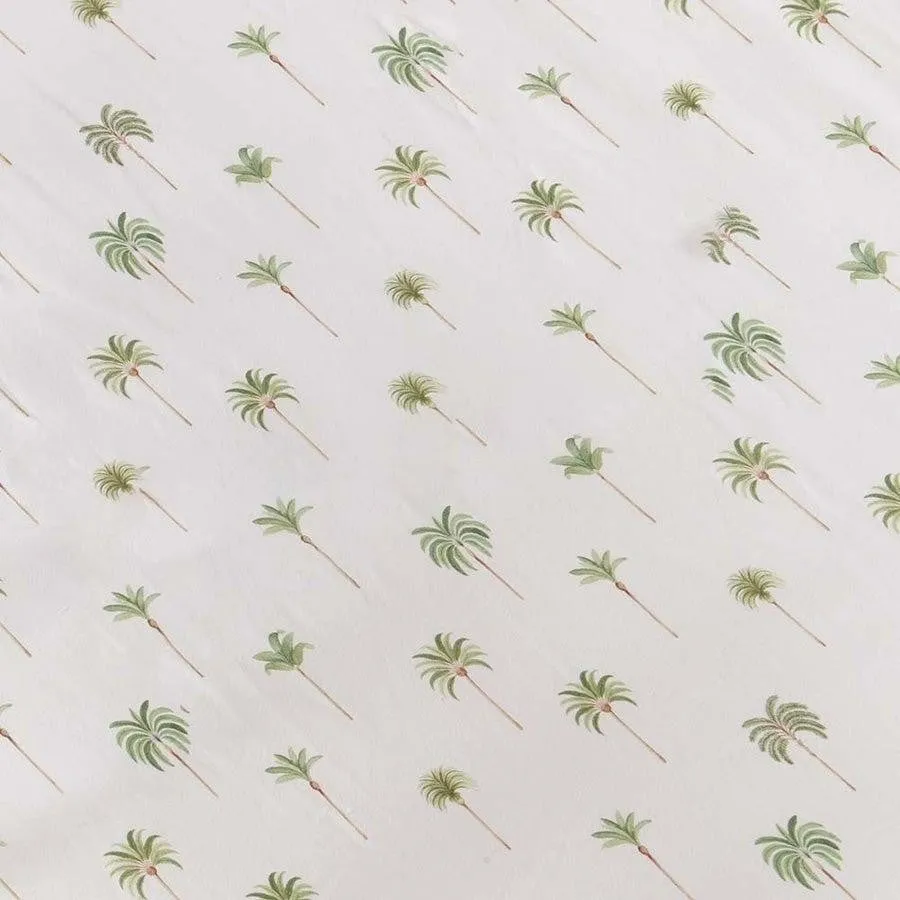 Snuggle Hunny / Fitted Cot Sheet - Green Palm