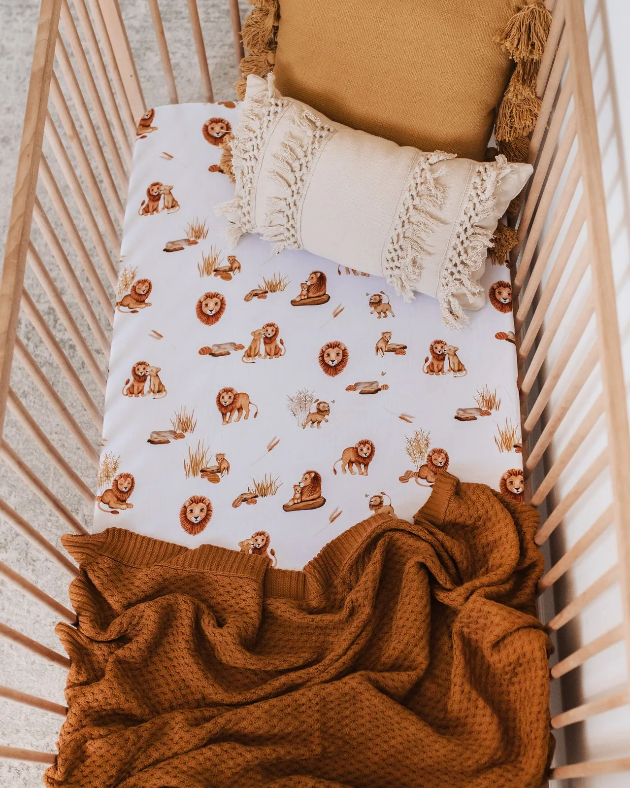 Snuggle Hunny Kids Fitted Cot Sheet - Lion