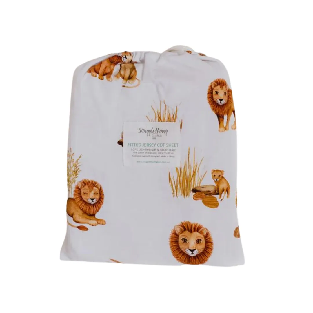 Snuggle Hunny Kids Fitted Cot Sheet - Lion
