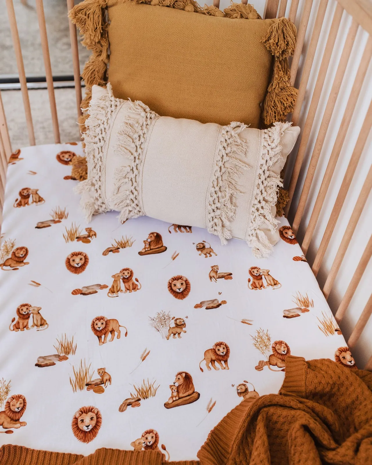 Snuggle Hunny Kids Fitted Cot Sheet - Lion