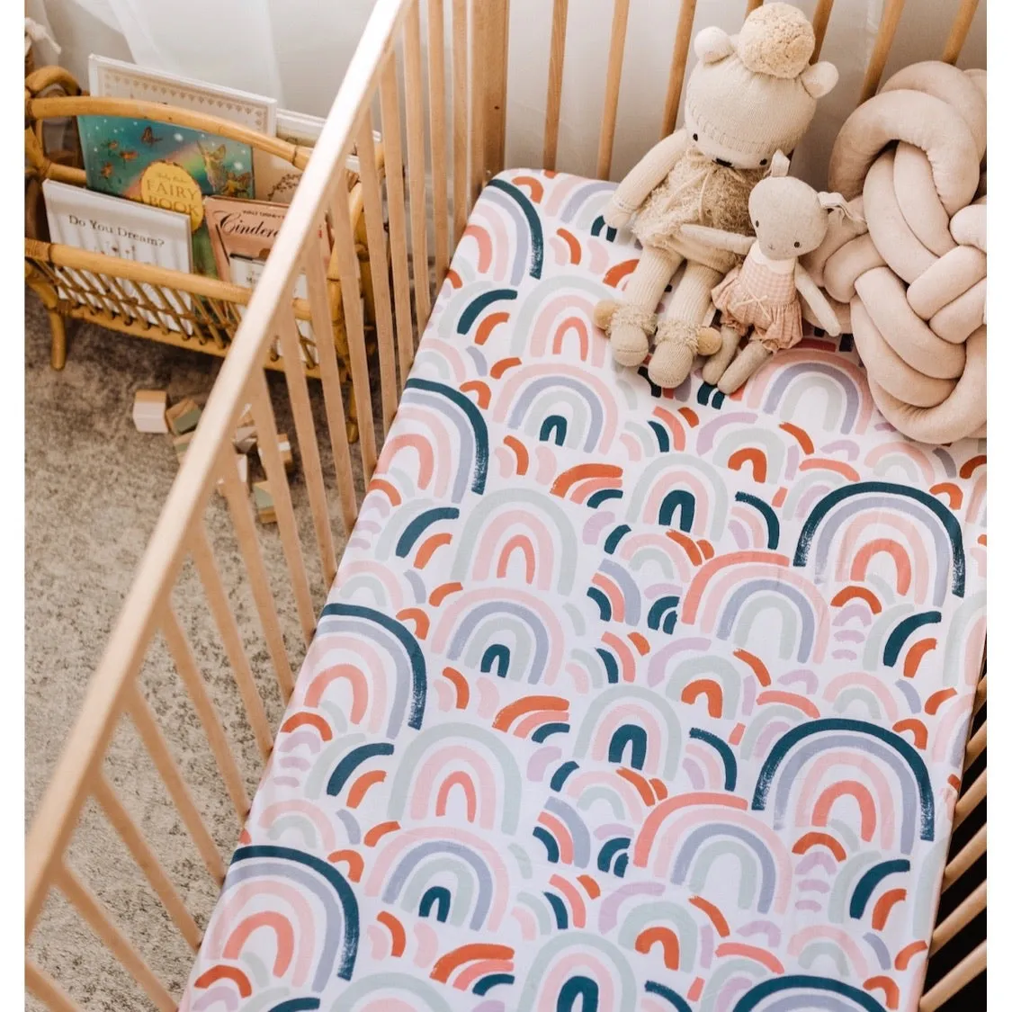 Snuggle Hunny Kids - Fitted Cot Sheet Rainbow Baby