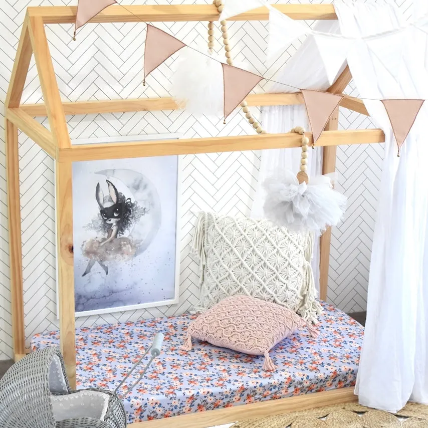Snuggle Hunny Kids - Fitted Cot Sheet - Vintage Blossom