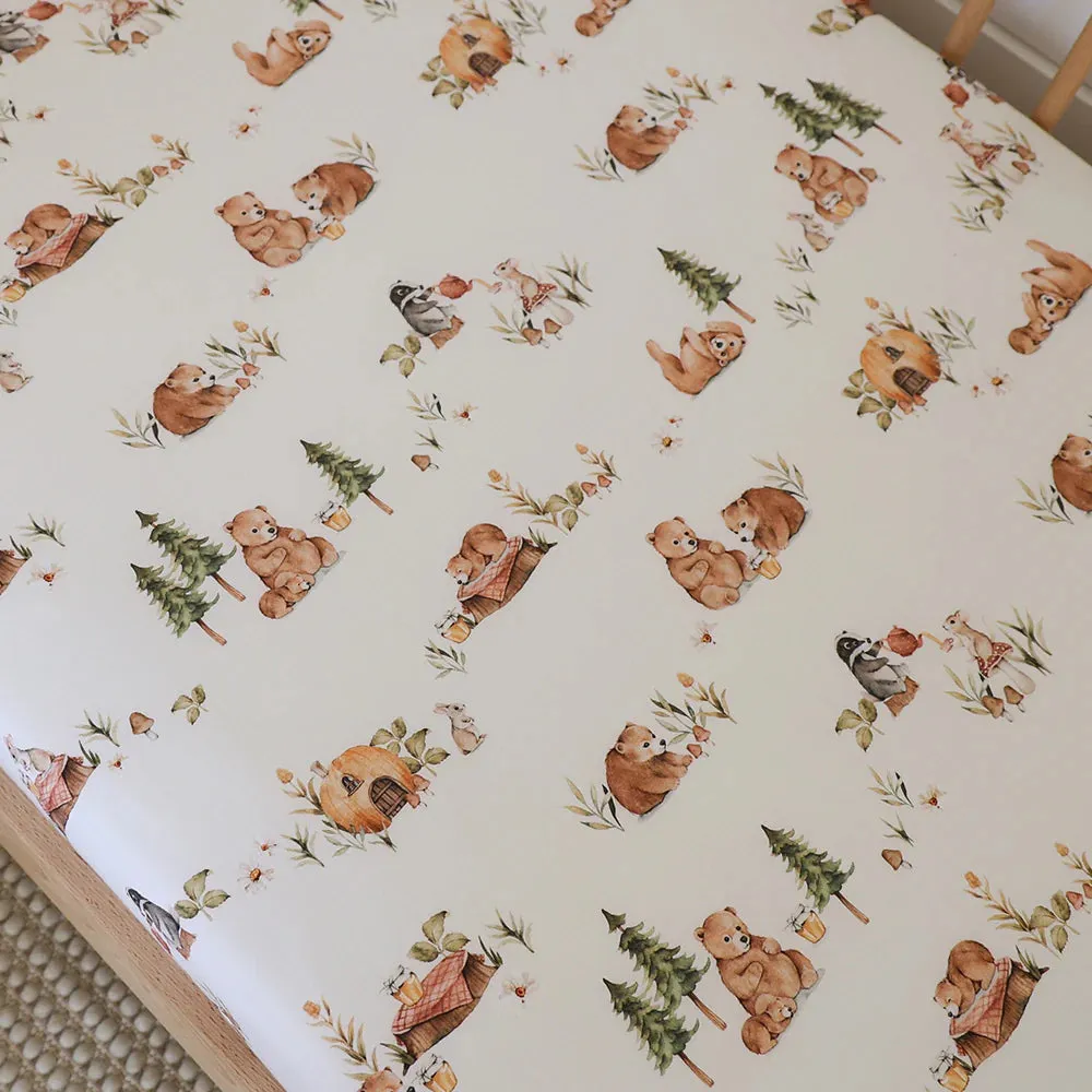 Snuggle Hunny Kids - Organic Fitted Cot Sheet | Bears
