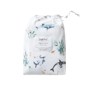 SNUGGLE HUNNY OCEAN FITTED COT SHEET
