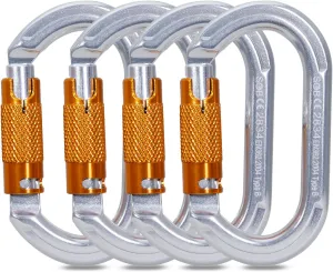 SOB Auto Locking Climbing Carabiner Clips,Heavy Duty Asymmetrical Carabiner Connector Used for Rappelling Gear Rescue Outdoor Projects Dog Leash