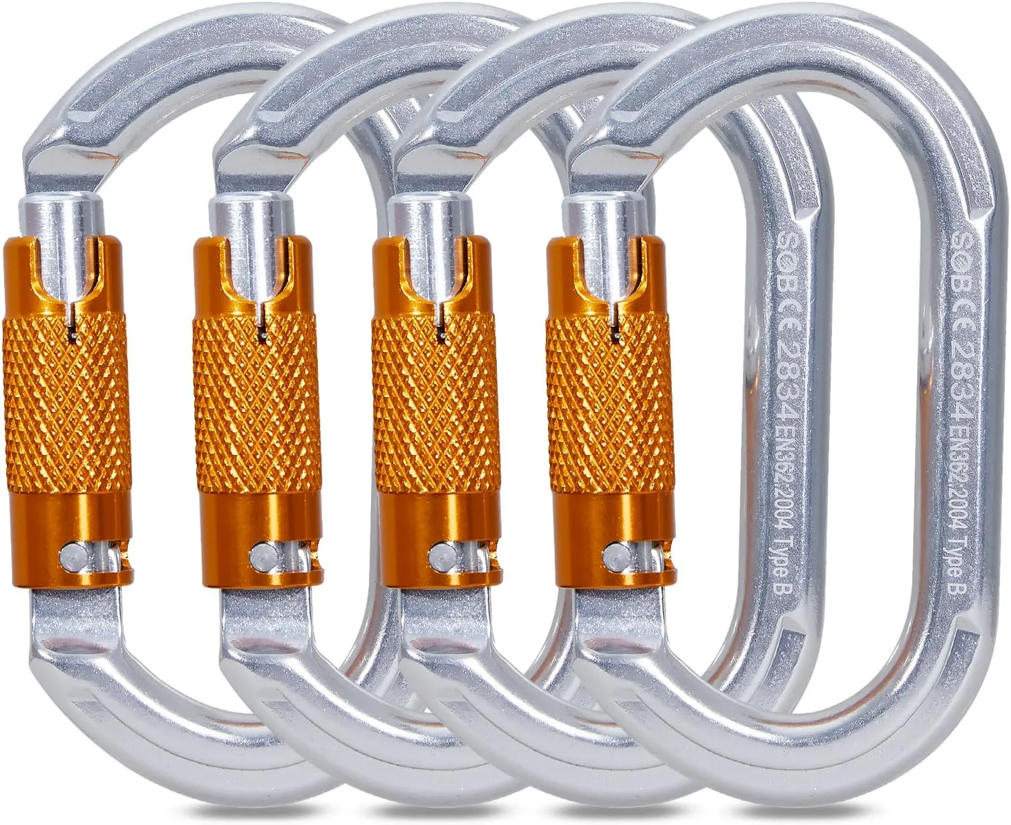 SOB Auto Locking Climbing Carabiner Clips,Heavy Duty Asymmetrical Carabiner Connector Used for Rappelling Gear Rescue Outdoor Projects Dog Leash