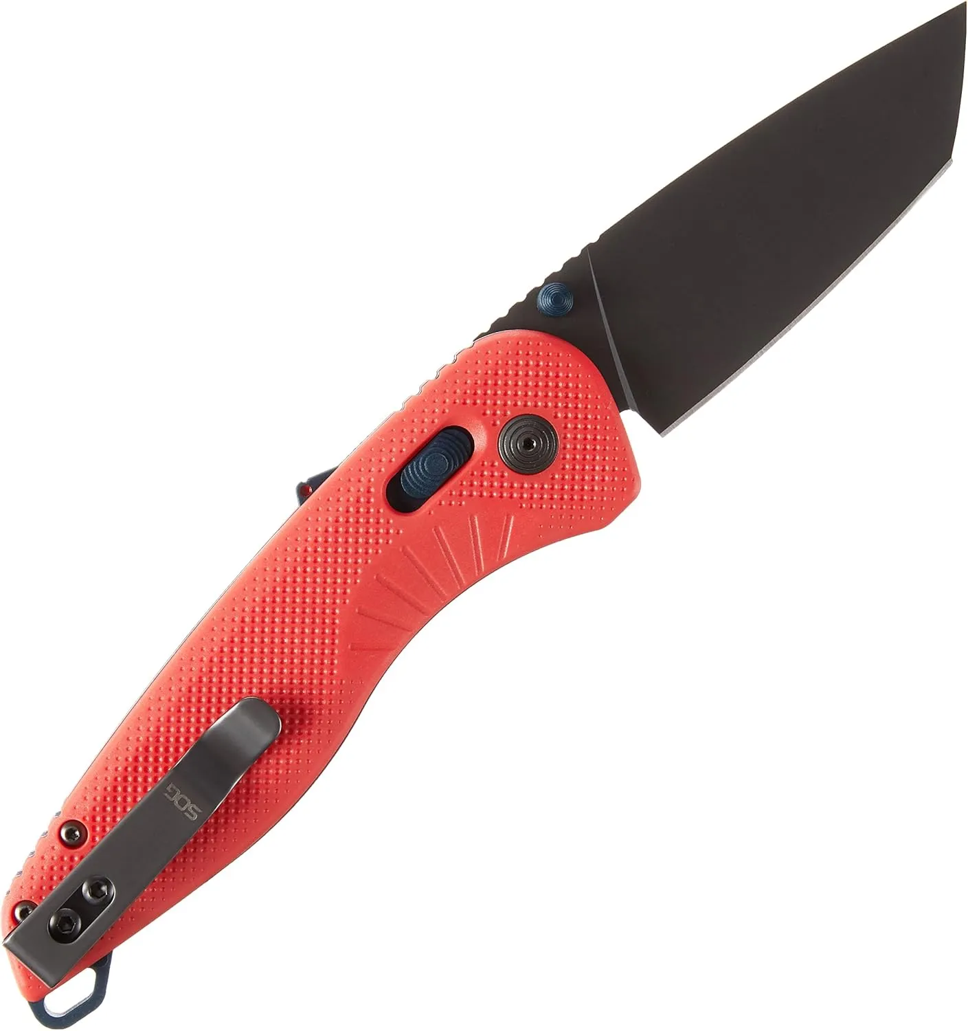 SOG Aegis at Tanto Outdoor Pocket Folding Opening Knife, Ambidextrous at-XR Lock with Ergonomic Handle, Heat-Treated D2 Steel Blade, Built-in Blade Locking Safety and Spine-Mounted Safety System