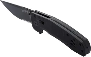 SOG-TAC XR Professional Partially Serrated Tactical Folding Knife | 3.4" D2 Tool Steel Blade Ultra-Grip G10 Handle