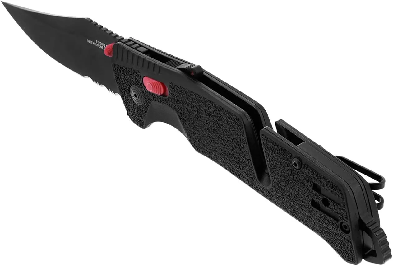 SOG Trident at Ambidextrous Professional Partially Serrated Folding Knives | Heat-Treated CRYO D2 Stainless Steel Blade