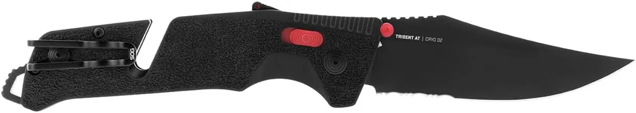 SOG Trident at Ambidextrous Professional Partially Serrated Folding Knives | Heat-Treated CRYO D2 Stainless Steel Blade