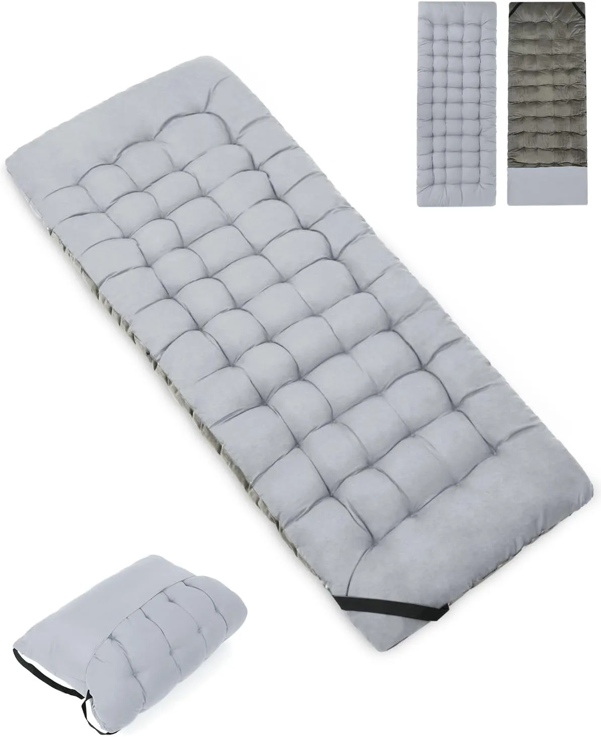 Sportneer Cot Mattress: 2" Thick Soft Comfortable Camping Cot Mattress Pad for Sleeping - 75''x28''Cot Mattress Topper with Fix Straps for Single Bed/Camp Cot/Rv Bunk