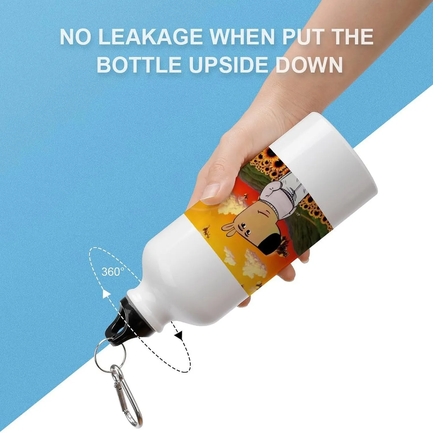 Sports Water Bottle Aluminum with Screw Cap Leak Proof Design for Outdoor Adventures Gym And Travel BPA Free Camping Cycling And Everyday Use Metal Water Bottlek Hydration Bottle Bee Flower Chill Guy