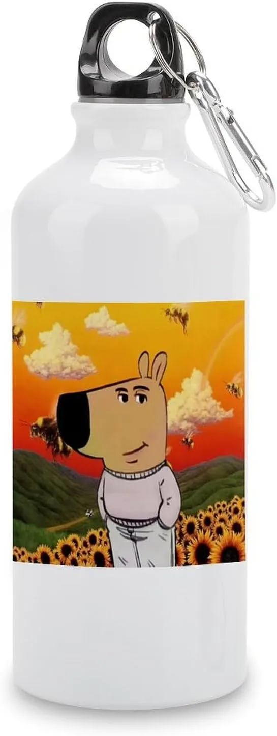 Sports Water Bottle Aluminum with Screw Cap Leak Proof Design for Outdoor Adventures Gym And Travel BPA Free Camping Cycling And Everyday Use Metal Water Bottlek Hydration Bottle Bee Flower Chill Guy