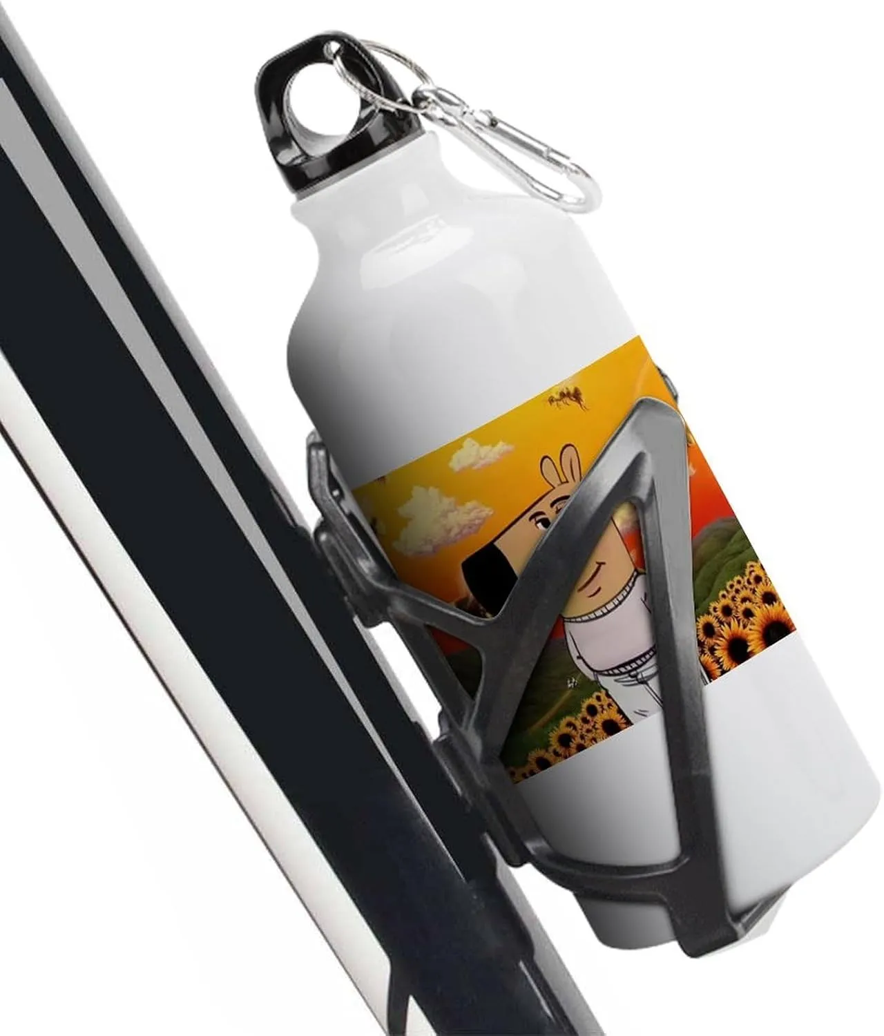 Sports Water Bottle Aluminum with Screw Cap Leak Proof Design for Outdoor Adventures Gym And Travel BPA Free Camping Cycling And Everyday Use Metal Water Bottlek Hydration Bottle Bee Flower Chill Guy