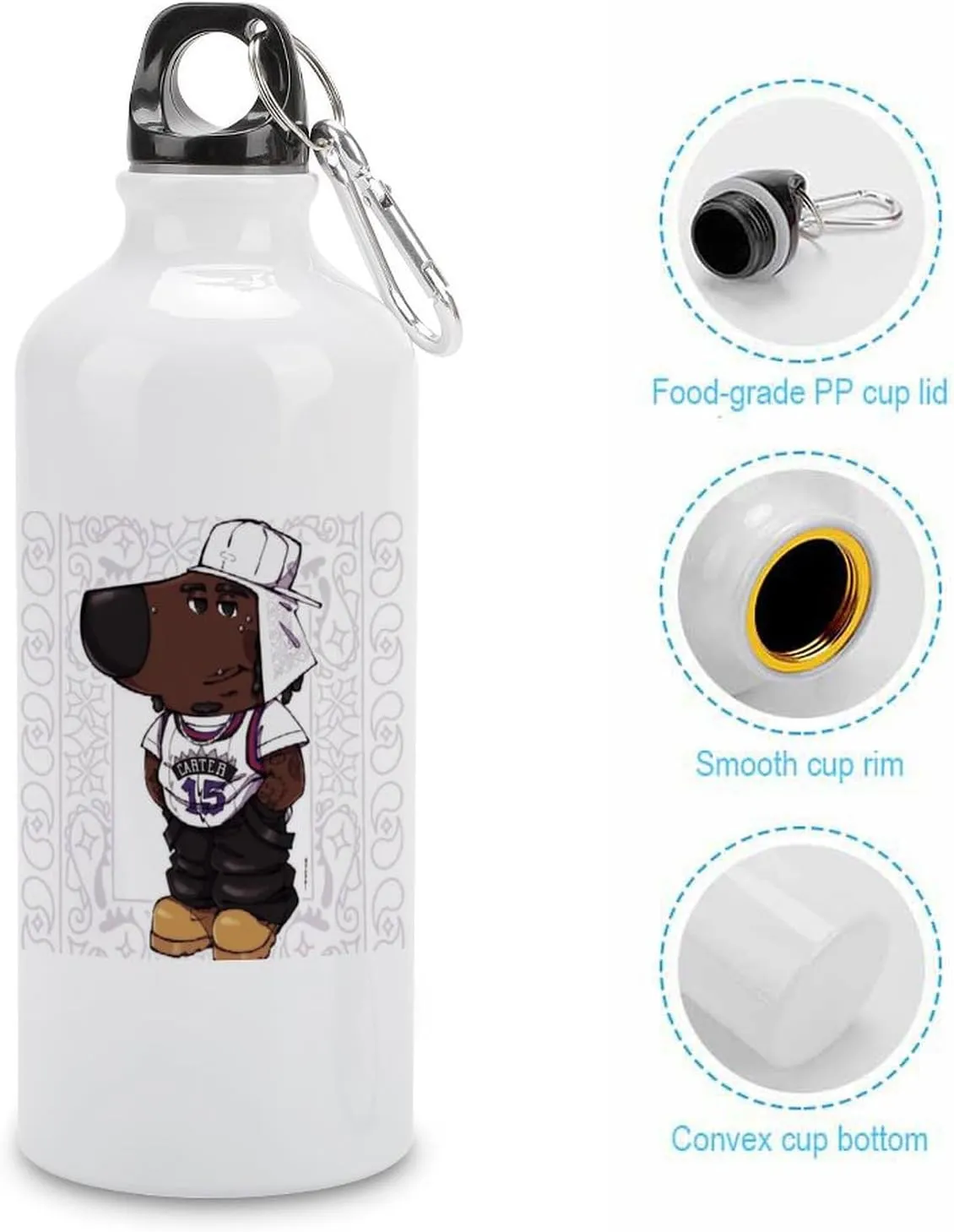 Sports Water Bottle Aluminum with Screw Cap Leak Proof Design for Outdoor Adventures Gym And Travel BPA Free Camping Cycling And Everyday Use Metal Water Bottlek Hydration Bottle Carti Chill Guy