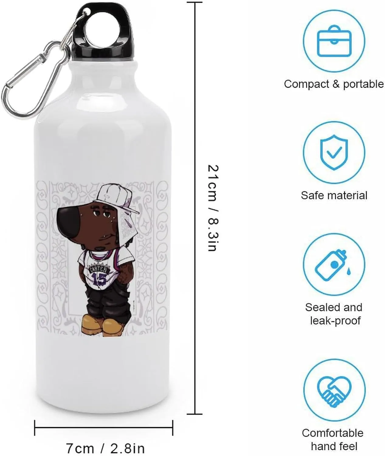 Sports Water Bottle Aluminum with Screw Cap Leak Proof Design for Outdoor Adventures Gym And Travel BPA Free Camping Cycling And Everyday Use Metal Water Bottlek Hydration Bottle Carti Chill Guy