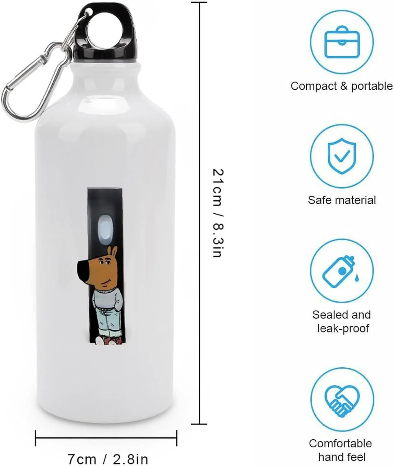 Sports Water Bottle Aluminum with Screw Cap Leak Proof Design for Outdoor Adventures Gym And Travel BPA Free Camping Cycling And Everyday Use Metal Water Bottlek Hydration Bottle Chill Guy