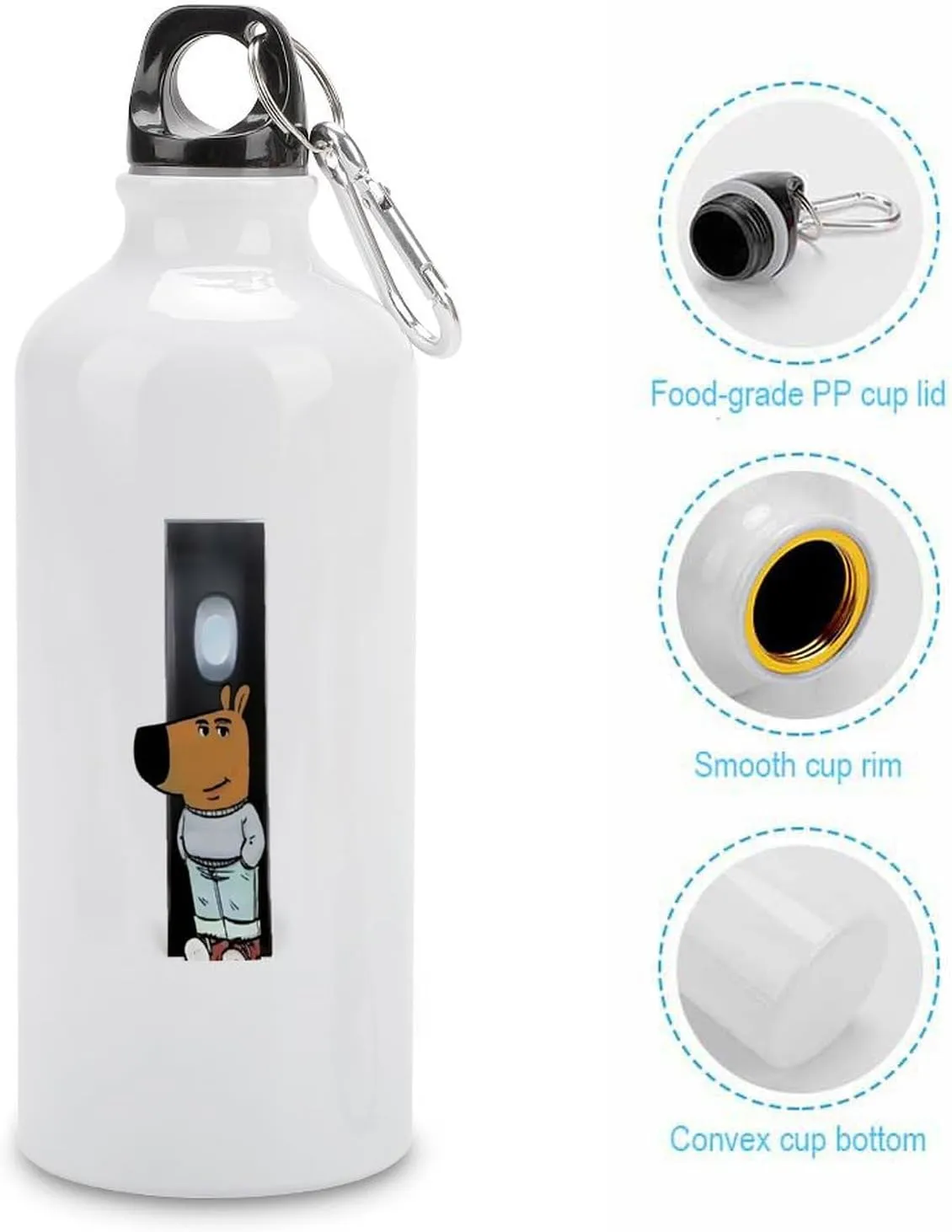 Sports Water Bottle Aluminum with Screw Cap Leak Proof Design for Outdoor Adventures Gym And Travel BPA Free Camping Cycling And Everyday Use Metal Water Bottlek Hydration Bottle Chill Guy
