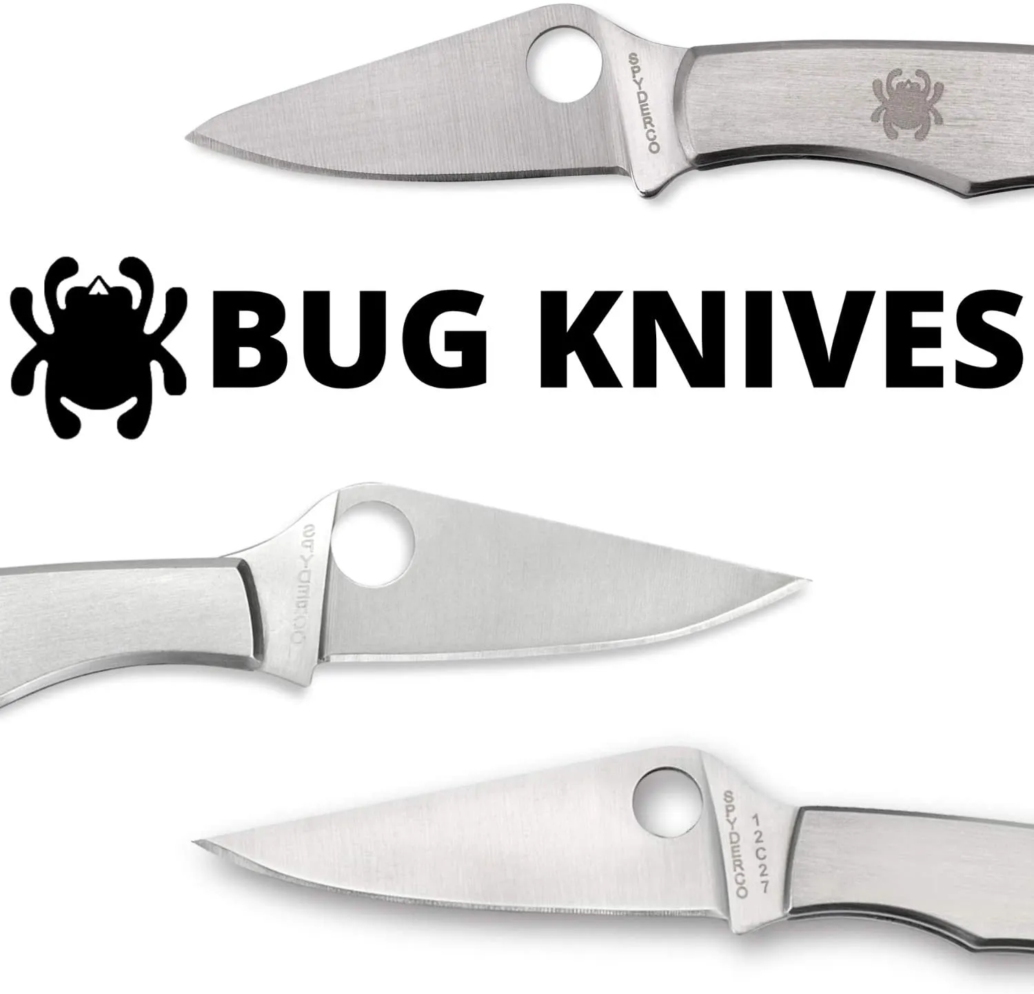 Spyderco Bug Stainless Plain Edge Micro-Sized Folding Pocket Knife (C133P)