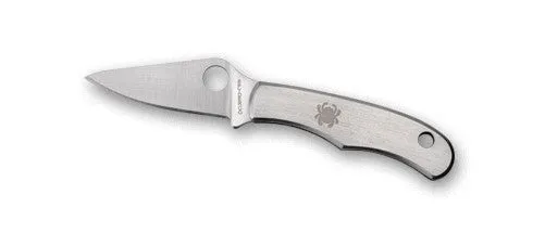 Spyderco Bug Stainless Plain Edge Micro-Sized Folding Pocket Knife (C133P)
