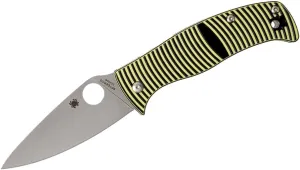 Spyderco Caribbean Salt Leaf Knife with 3.68" LC200N Corrosion-Resistant Steel Blade with Black/Yellow G-10 Handle - PlainEdge - C217GP