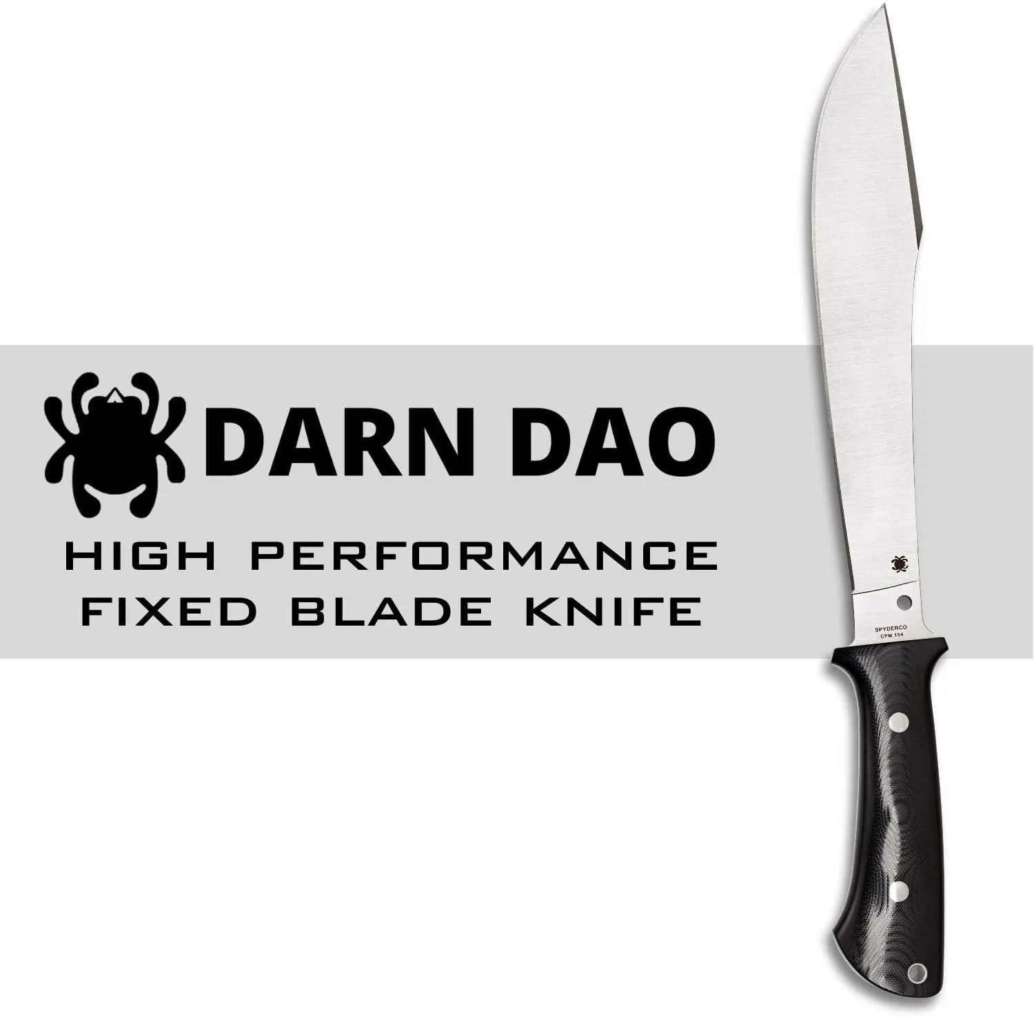 Spyderco Darn Dao Flash Batch FB41GP Satin Fixed Blade Plain Edge Knife