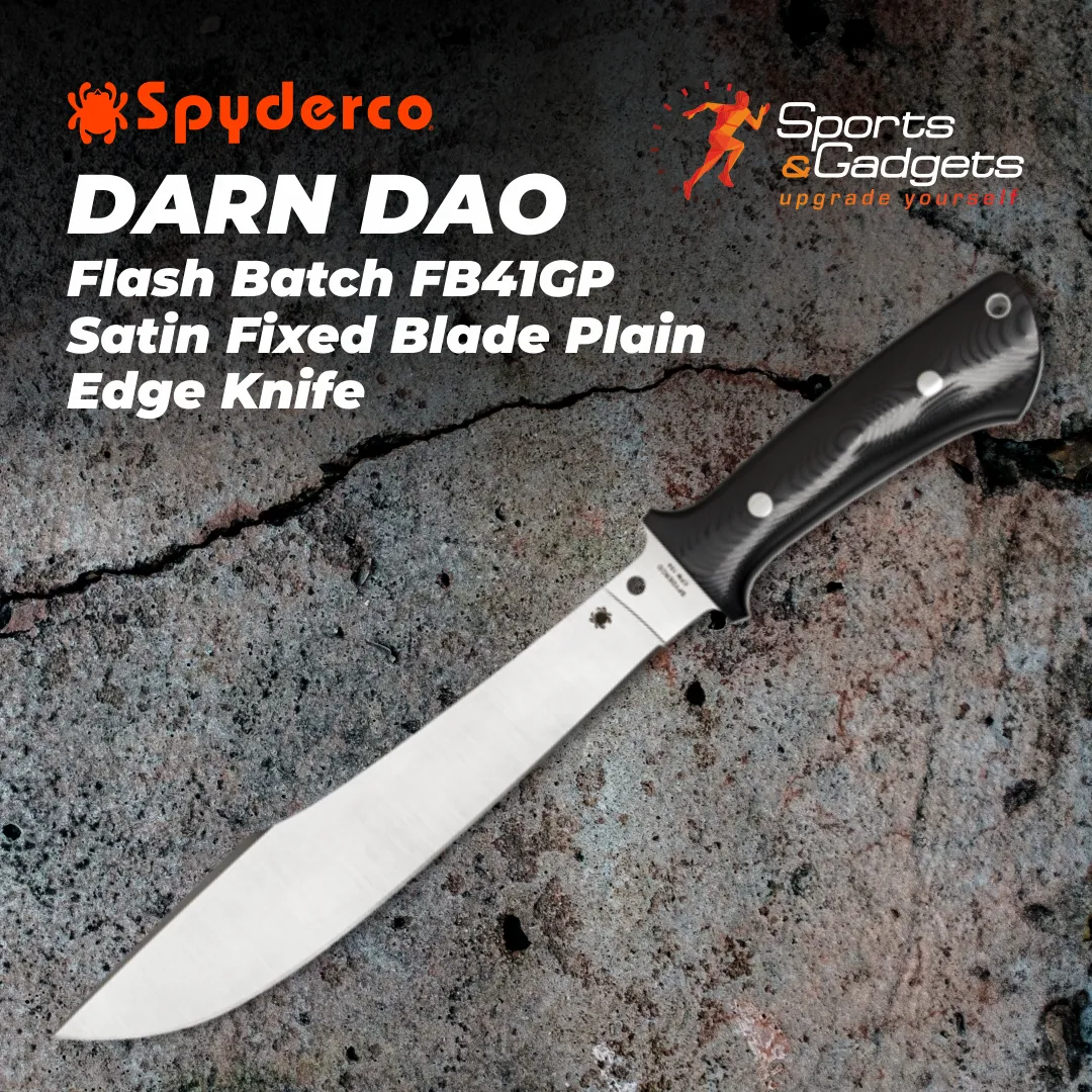 Spyderco Darn Dao Flash Batch FB41GP Satin Fixed Blade Plain Edge Knife