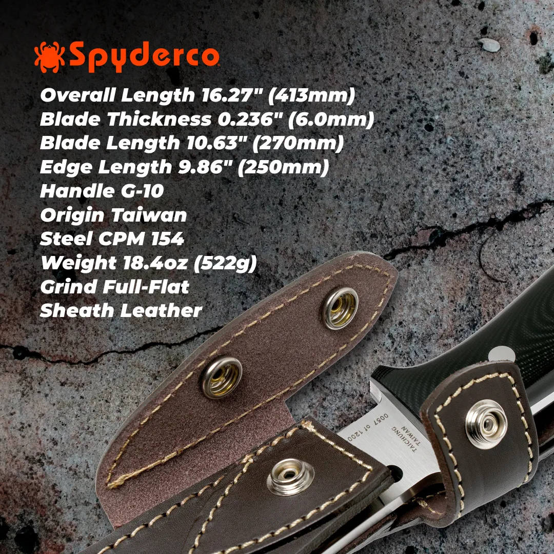 Spyderco Darn Dao Flash Batch FB41GP Satin Fixed Blade Plain Edge Knife