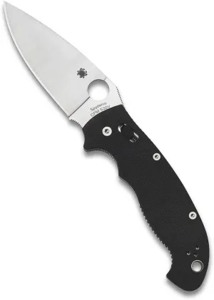Spyderco Manix 2 XL Folding Knife - Black G-10 Handle with PlainEdge, Full-Flat Grind, CPM S30V Steel Blade and Ball Bearing