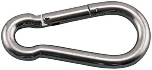 Stainless Steel Carabiner Spring Snap Link 3/16" x 2" (10 Pack, S0120-0050)