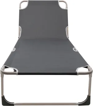 Steel Tube Camping Cot Quick Set-Up Folding Cot Portable Camping Bed Outdoor Chair Gray