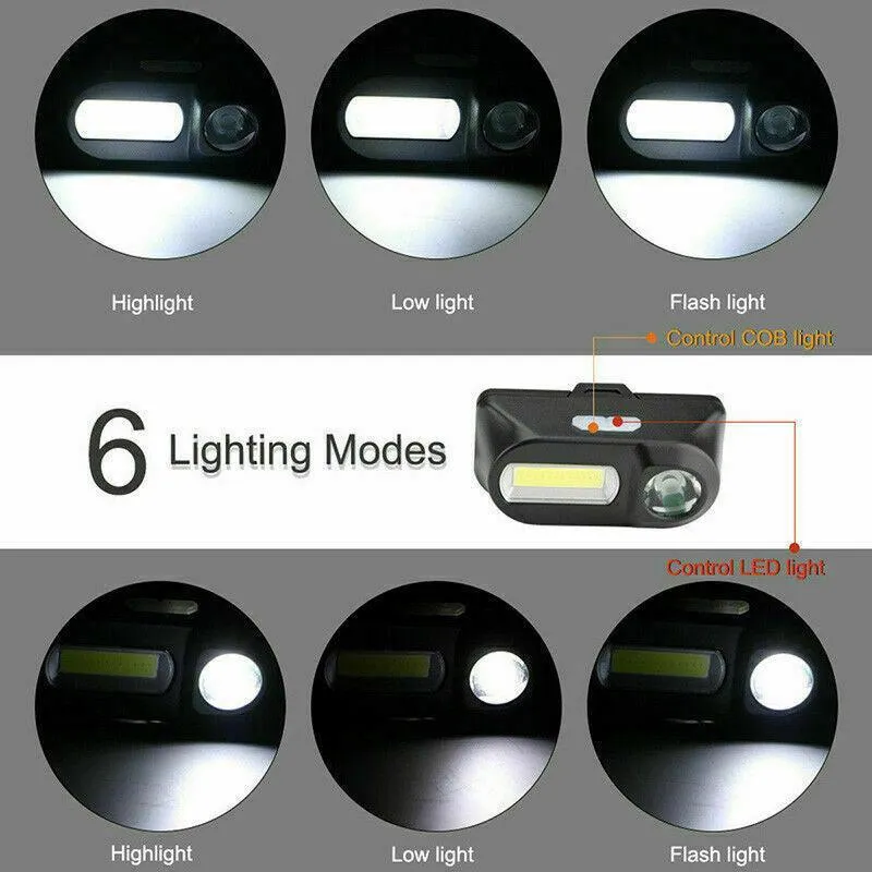 Super Bright Waterproof Head Torch Headlight Led Usb Rechargeable Headlamp Fish