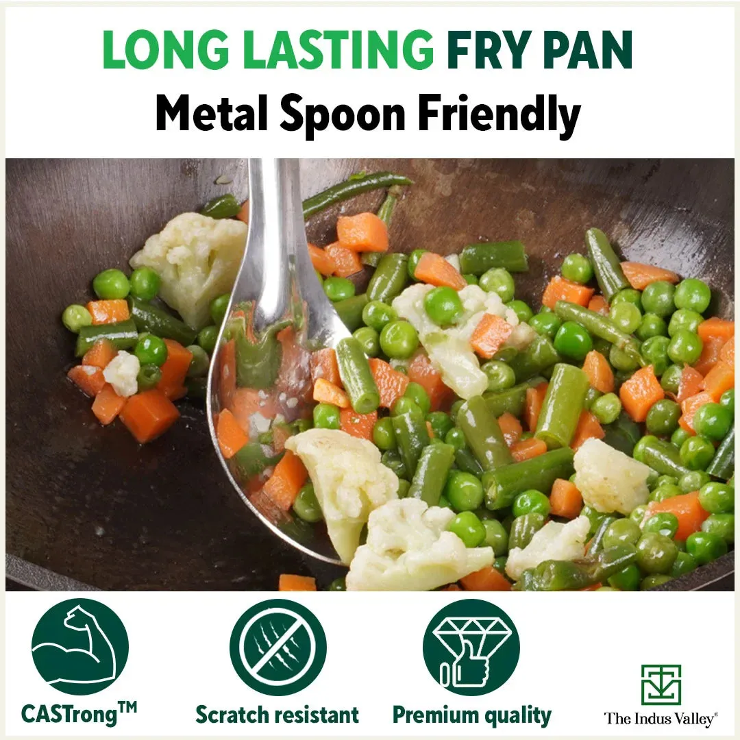 Super Smooth Cast Iron Frypan  Free ₹110 Spatula, Pre-seasoned, Nonstick, 100% Pure,Toxin-free, 25.4cm, 1.7L, 2.4kg