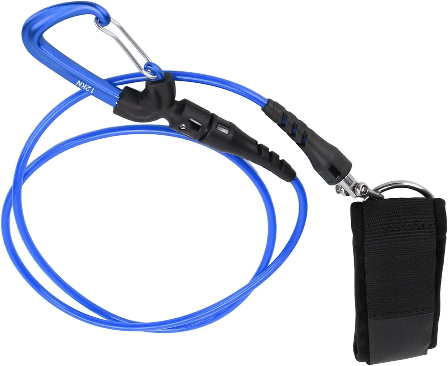 Surfboard Leash,Straight Surf Board Leashes Safety Cable with Carabiner for Freediving