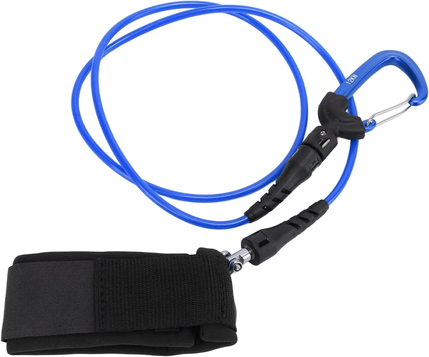 Surfboard Leash,Straight Surf Board Leashes Safety Cable with Carabiner for Freediving