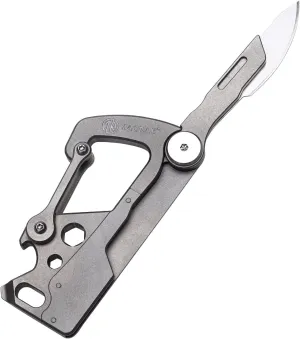 TACRAY Compact EDC Keychain Clip, Small Carabiner Keychain Holder, Anti-Lost Quick Released Backpack Hook with Multitool as Bottle Opener and Flat Screwdriver