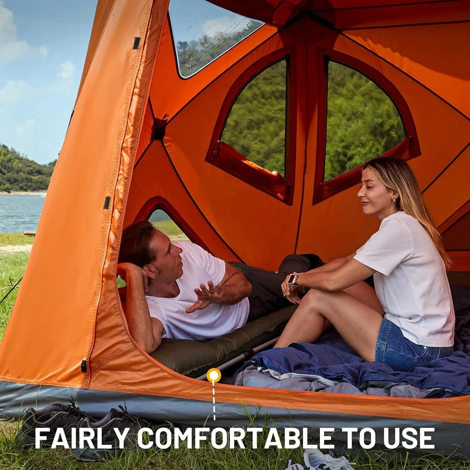 TIMBER RIDGE 20-Second Quick Set-Up Folding Camping Cot - Lightweight Cot for Adults with Carry Bag