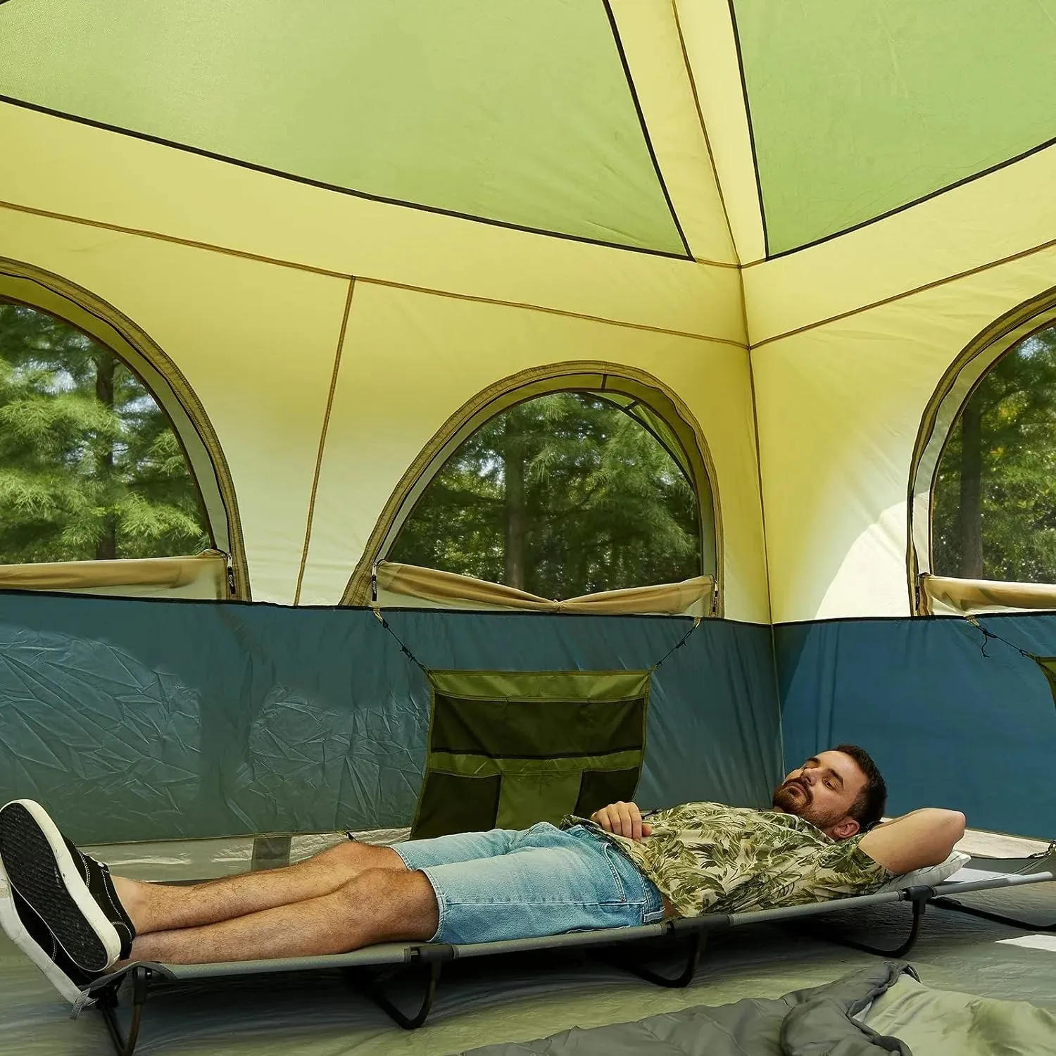 TIMBER RIDGE 20-Second Quick Set-Up Folding Camping Cot - Lightweight Cot for Adults with Carry Bag