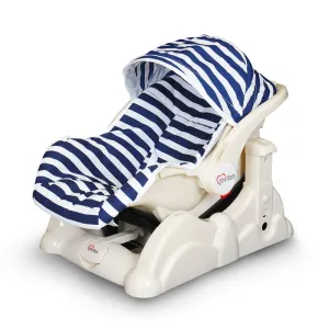 Tinnies Baby Carry Cot/Car Seat With Rocker Blue Stripes