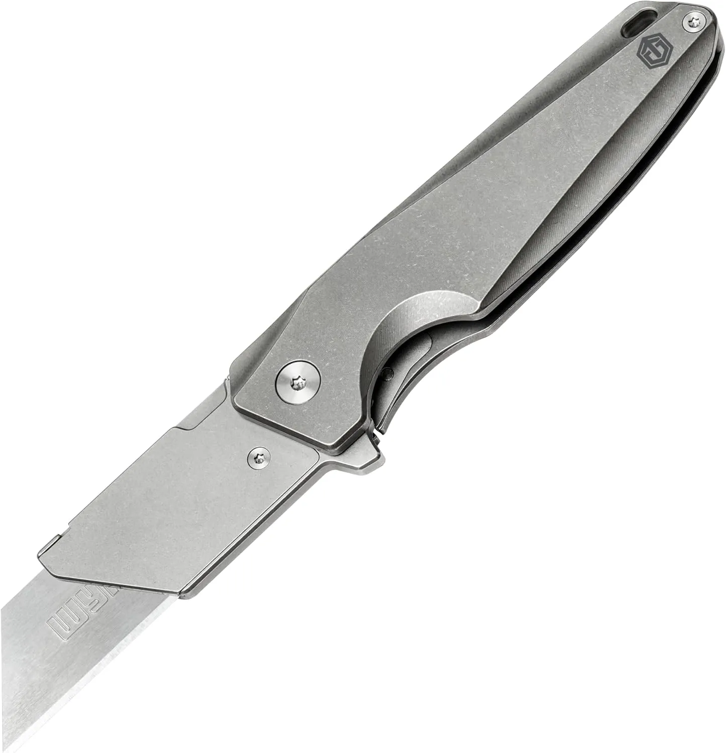 Titanium Folding Utility Knife with Clip Mini EDC Box Cutter Flipper Pocket For Outdoor 10pcs Carbon Steel Replacement Blades