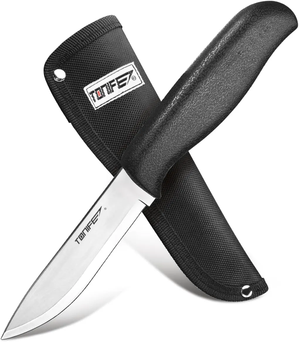 TONIFE HKT4103 Scandi hunting Fixed Blade Knife with Nylon Sheath